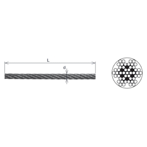 Câble diam 5mm, Inox 316