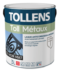 TOLL METAUX PEINTURE ANTIROUILLE NOIR MAT